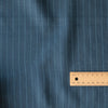 Midnight Stripe Linen Blend Fabric – navy blue base with dark blue stripes, lightweight 135 GSM
