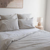 Natural 100% linen duvet cover yarn dyed soft beige breathable bedding