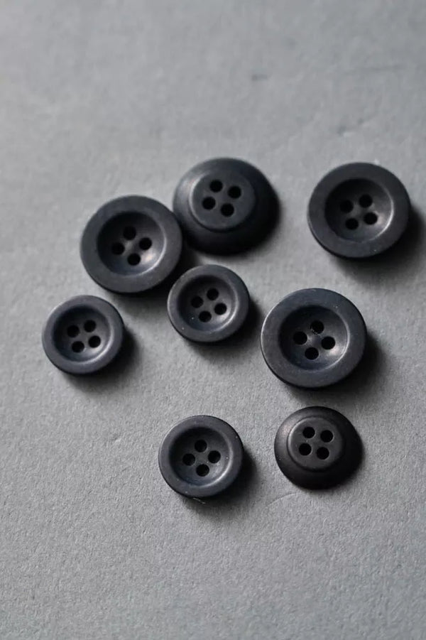 Navy corozo button 22mm, 4 hole sewing button