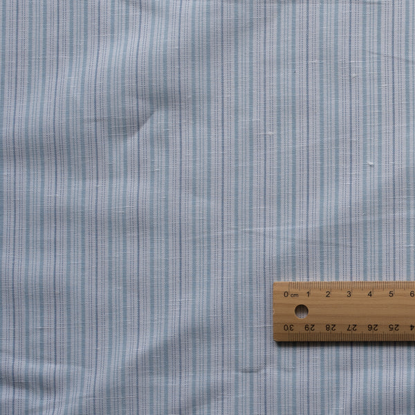 Oceanline Linen Cotton Fabric – lightweight yarn-dyed stripe in light blue and white