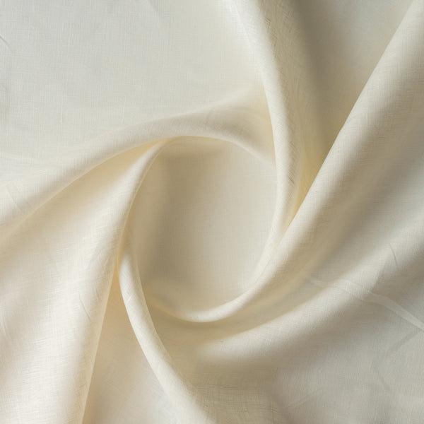 Opal Cream warm off-white linen fabric, piece dyed, 100% linen, 60 LEA