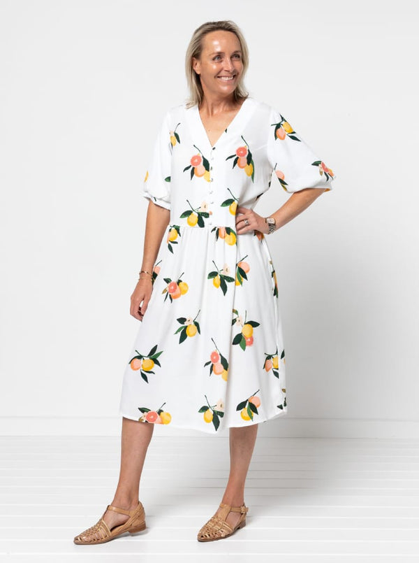 Versatile Porter Woven Pack with low-waisted dress and top, multiple bodice and sleeve options, gathered skirt with inseam pockets, and various fastening styles.