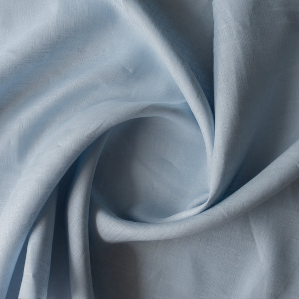 Powdered Sky dusty blue-grey 100% linen fabric, 155 GSM, 50 LEA plain weave