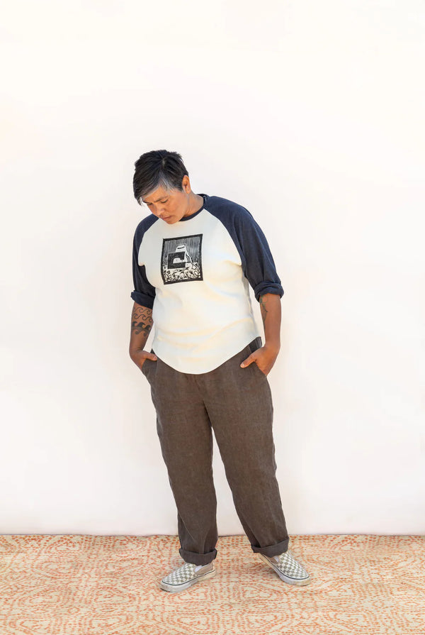 Rambler Pants Sewing Pattern – pull-on elastic waistband, built-in belt, tapered leg, XS-7X