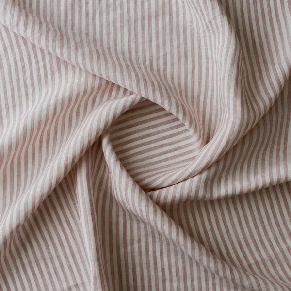 Rosewater Stripe Extra Wide 100% Linen Fabric
