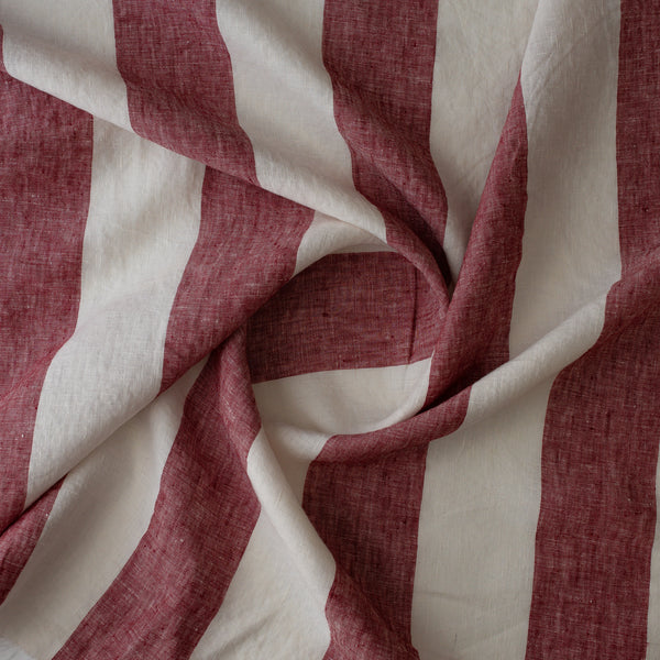 Rosewood Broadstripe Extra Wide 100% Linen Fabric
