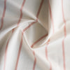 Rosewood Stripe Yarn-Dyed Linen Blend Fabric – neutral base with soft dusty pink stripes, lightweight 125 GSM