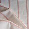 Rosewood Stripe Yarn-Dyed Linen Blend Fabric – neutral base with soft dusty pink stripes, lightweight 125 GSM