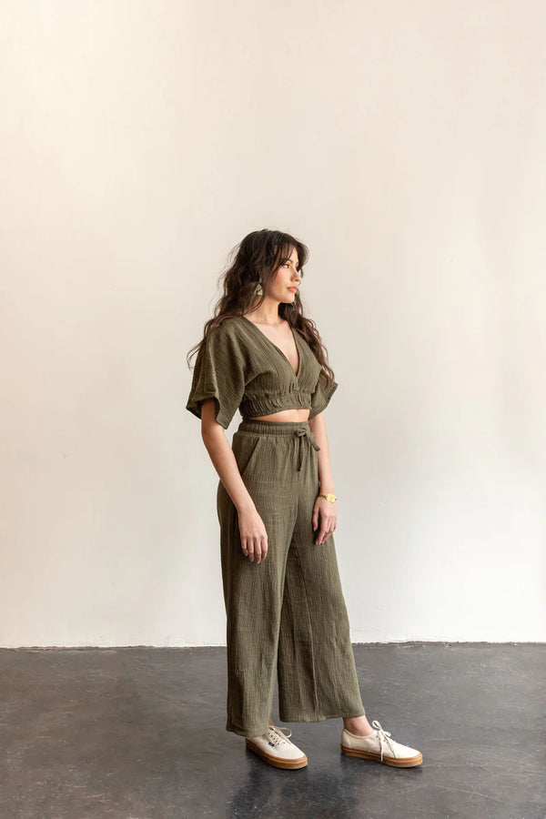 Saguaro Set Sewing Pattern – two-piece elastic waist pants & reversible V-neck top (XS–7X)