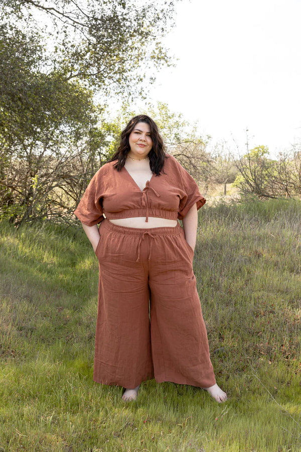Saguaro Set Sewing Pattern – two-piece elastic waist pants & reversible V-neck top (XS–7X)