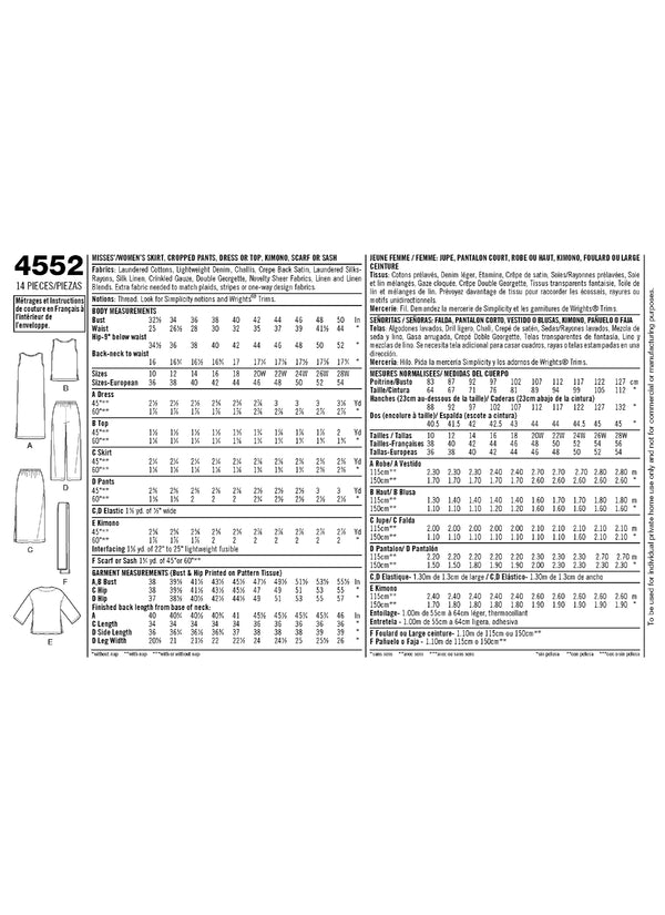 Simplicity Sewing Pattern for Misses' & Plus Sizes, multi-design sportswear for linen fabrics