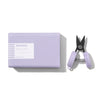 Purple pet nail clipper with packaging on a white background