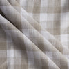 Stone Gingham Yarn-Dyed 100% Linen Fabric – loose weave grey and white check pattern