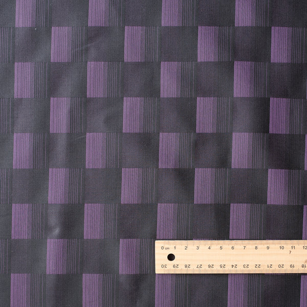 Violet Shadow Giza Cotton Blend Fabric with purple to black gradient blocks