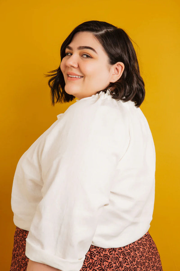 Wilder Gown Sewing Pattern – flowy modular tiered dress or top with raglan sleeves and tie neck (XS–7X)