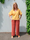 Contemporary Darby Woven Pant pattern with a wide leg, elastic waist, and convenient patch pockets, designed for a fashionable and easy fit.