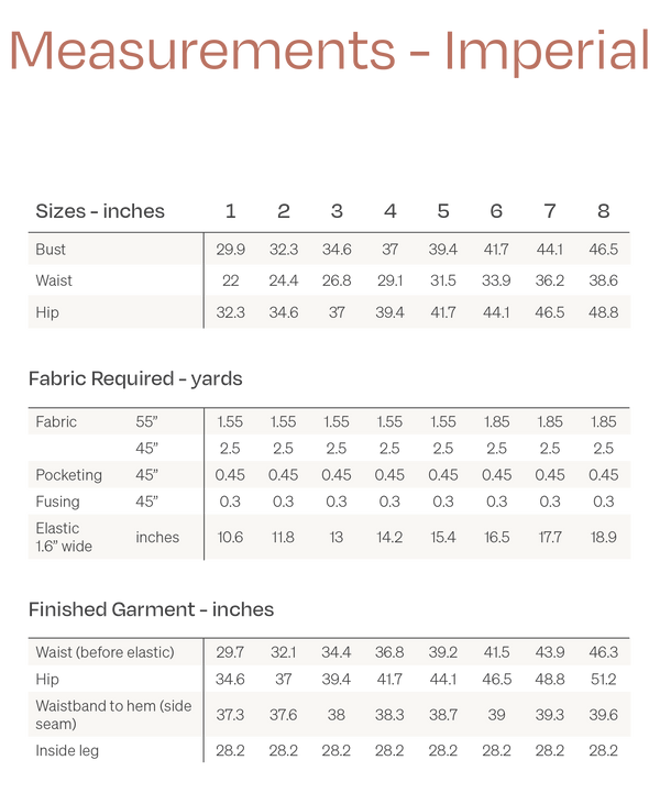 Guise Pants sewing pattern, featuring inverted pleats, zip fly, front and back pockets, and elasticated back, ideal for mid-weight woven fabrics like cotton, silk, and rayon.