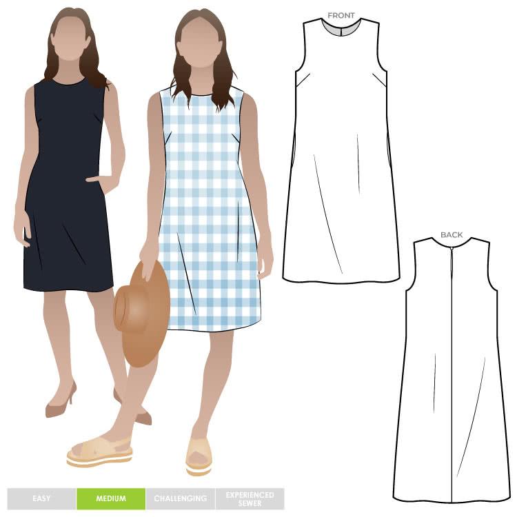 de Linum | June Sheath Dress Pattern | Casual Elegance with Inseam Pockets de Linum | June Sheath Dress Pattern | Casual Elegance with Inseam Pockets