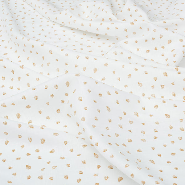 Little Leaf Print 100% Linen Fabric