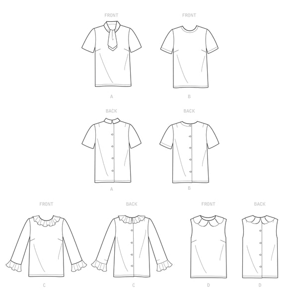 Misses' Set of Blouses Sewing Pattern S9386