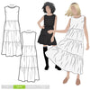 Nova Midi Dress Multi-Size Sewing Pattern - hard copy-Sewing Patterns-Style Arc-10-22-de Linum