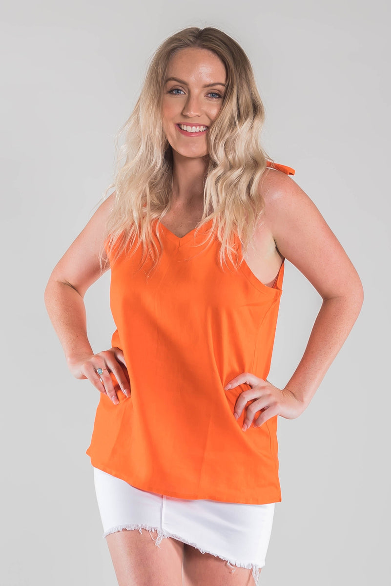 de Linen Buy Womens Orange Linen Top Online at Best Prices de Linum