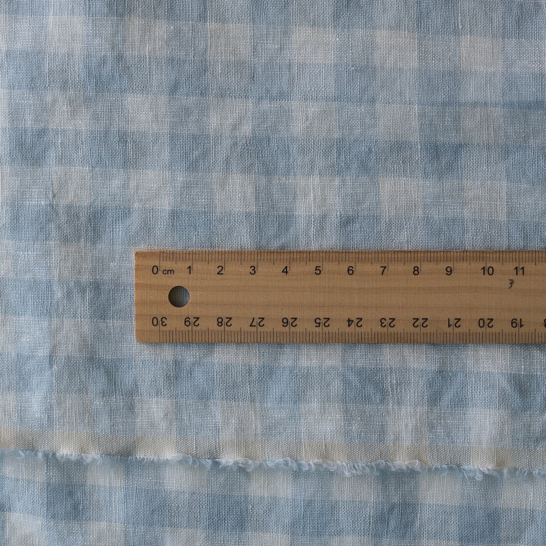 Pale Blue Gingham Extra Wide Linen Fabric | 100% Linen, 280cm Wide – de ...
