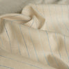Remnant of Blue Striped Cream 100% Linen Fabric