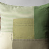 100% Linen Green Patchwork Cushion Cover
