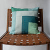 100% Linen Teal-Green Patchwork Cushion Cover