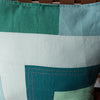 100% Linen Teal-Green Patchwork Cushion Cover