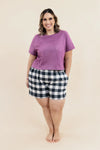Elegant Carolyn Pajamas set with classic notched collar, customizable sleeve options, and contrasting piping details, designed for intermediate sewers