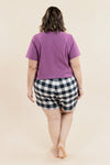 Elegant Carolyn Pajamas set with classic notched collar, customizable sleeve options, and contrasting piping details, designed for intermediate sewers
