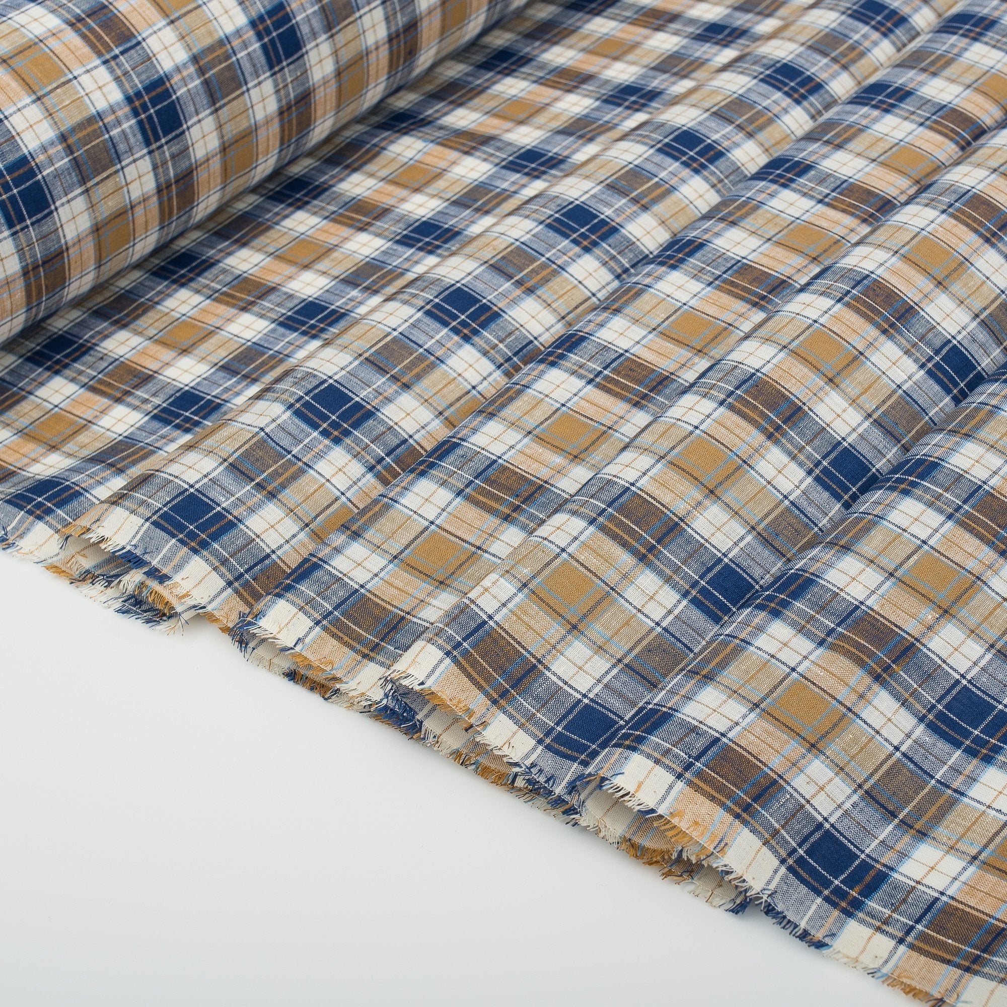 Multi Colour Plaid 100% Linen Fabric