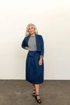 Bernadette Skirt Sewing Pattern – pleated front skirt with belt bag, mini & midi options