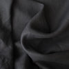 Close-up of black linen fabric with folds