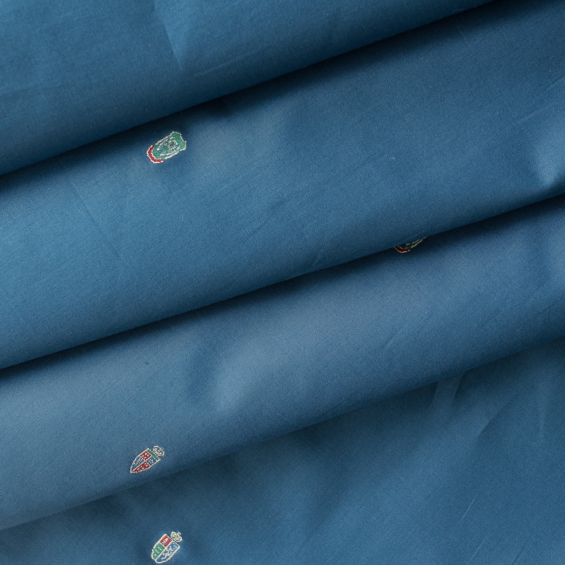 Buy Blue Heritage Emblem Giza Cotton Blend Fabric - 55% Giza Cotton ...