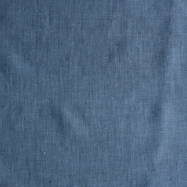 Bluefield Chambray deep blue 100% linen fabric, 135 GSM, 60 LEA chambray weave