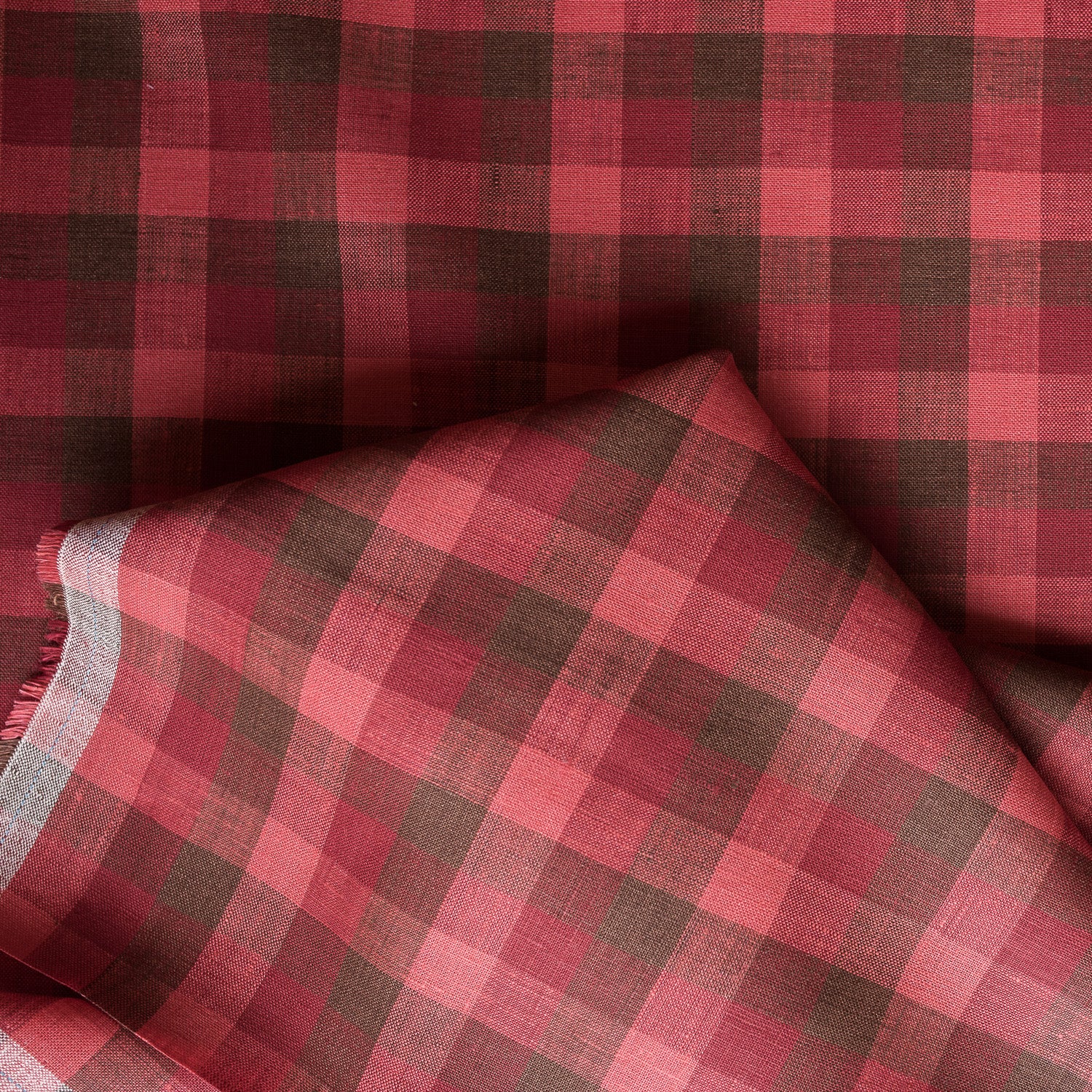 Cherry Check Linen Fabric - Rich Colors & Lightweight for Versatile ...