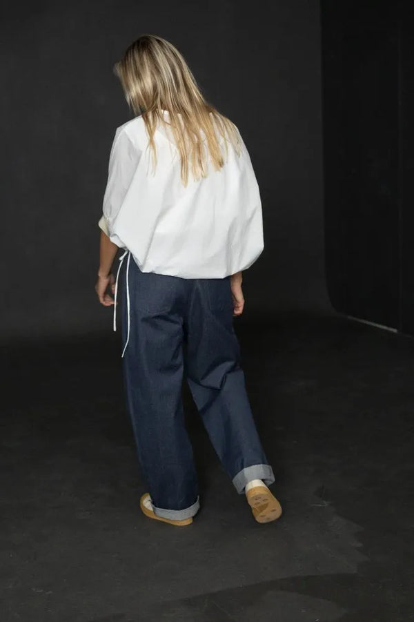 white top made using Cirrus top sewing pattern by Merchant & Mills