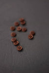 Brown/Red Cotton Button 11mm - organic cotton sewing button, eco-friendly and washable