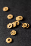 Mid Mustard Cotton Button 15mm - organic cotton sewing button, eco-friendly and washable
