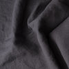 Close-up of Deep Charcoal extra wide 280cm 100% linen fabric 165gsm for dresses, shirts, skirts, relaxed pants, curtains and home textiles