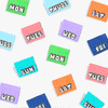 KATM MON 2 SUN sewing labels for handmade clothes – colourful day-of-the-week tags for DIY sewing and me-made garments.