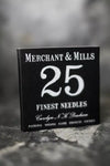 Merchant & Mills Finest Sewing Needles, assorted sizes with needle threader for versatile stitching