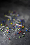 Merchant & Mills Glass Headed Pins in assorted colours for easy fabric marking