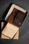 Merchant & Mills Leather Needle Wallet with premium needles and baby bow scissors for mending on the go