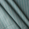 Mint Shore Stripe linen fabric with aqua–mint base, white vertical stripes and a subtle wave-like textured weave, 160 GSM