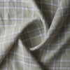 Misty Sage Check linen fabric in light sage with grey and white grid, yarn dyed, 100% linen, 135 GSM, 60 LEA