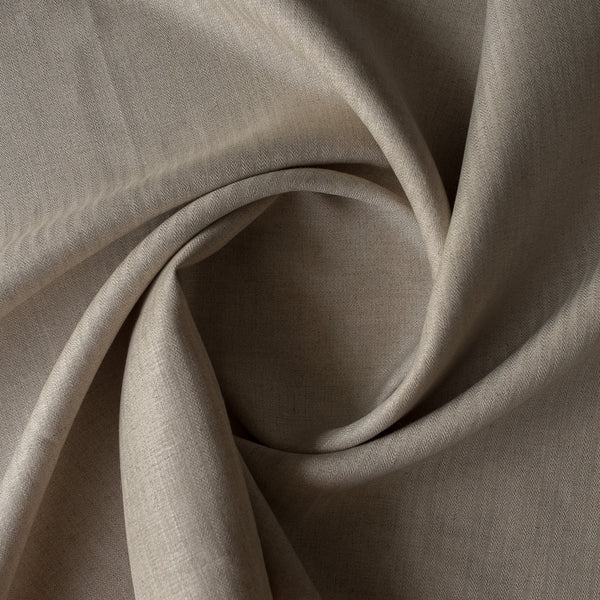 Natural Crest Stripe — natural beige 100% linen fabric with vertical herringbone stripes, 220 GSM